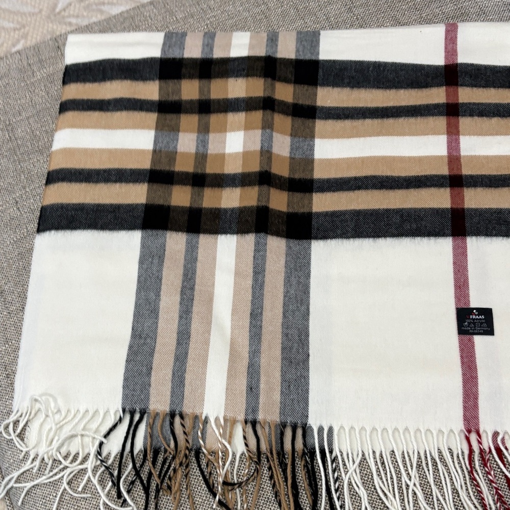 Plaid Fringe Scarf